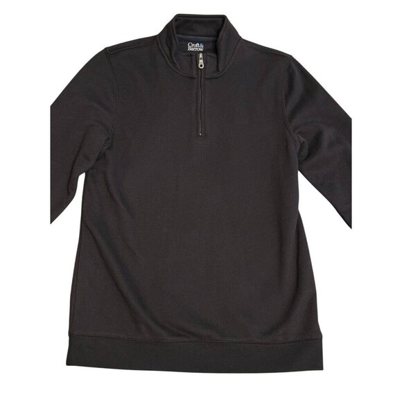 Men's Croft & Barrow Black Extra Soft Fleece Quarter Zip Top Size Small NWT - Picture 2 of 5